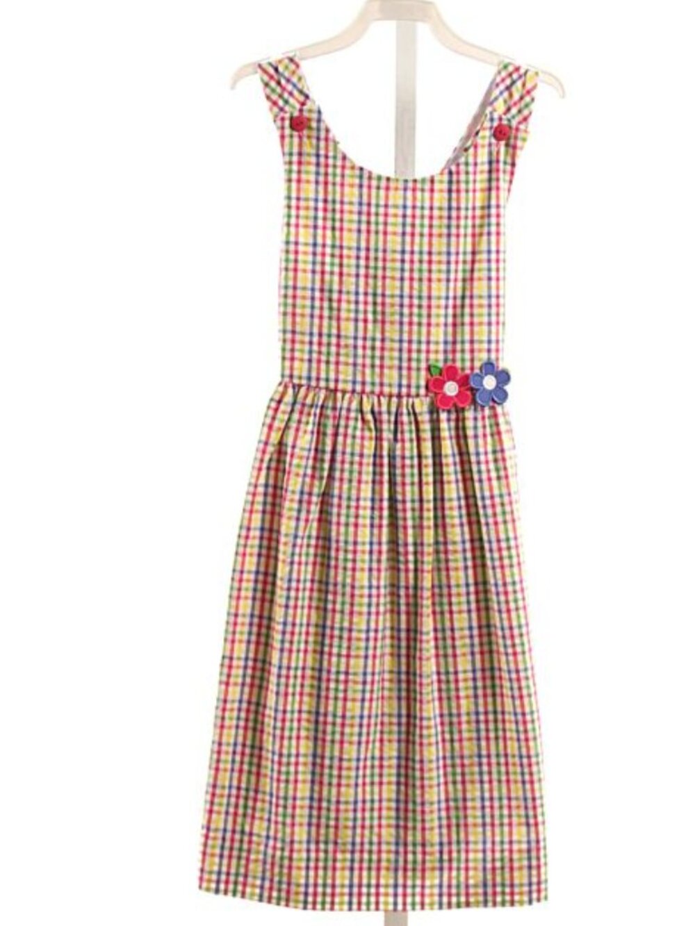Florence Eiseman Colorful Seersucker Dress NWT SZ 6 checker plaid girl blue red